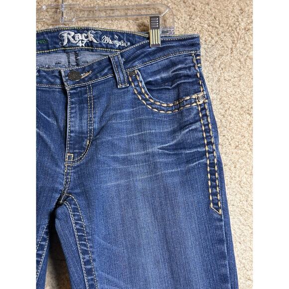 Rock 47 by Wrangler Jeans Womens 30x32 Blue Denim Low Rise Bootcut Western Horse - Picture 14 of 16